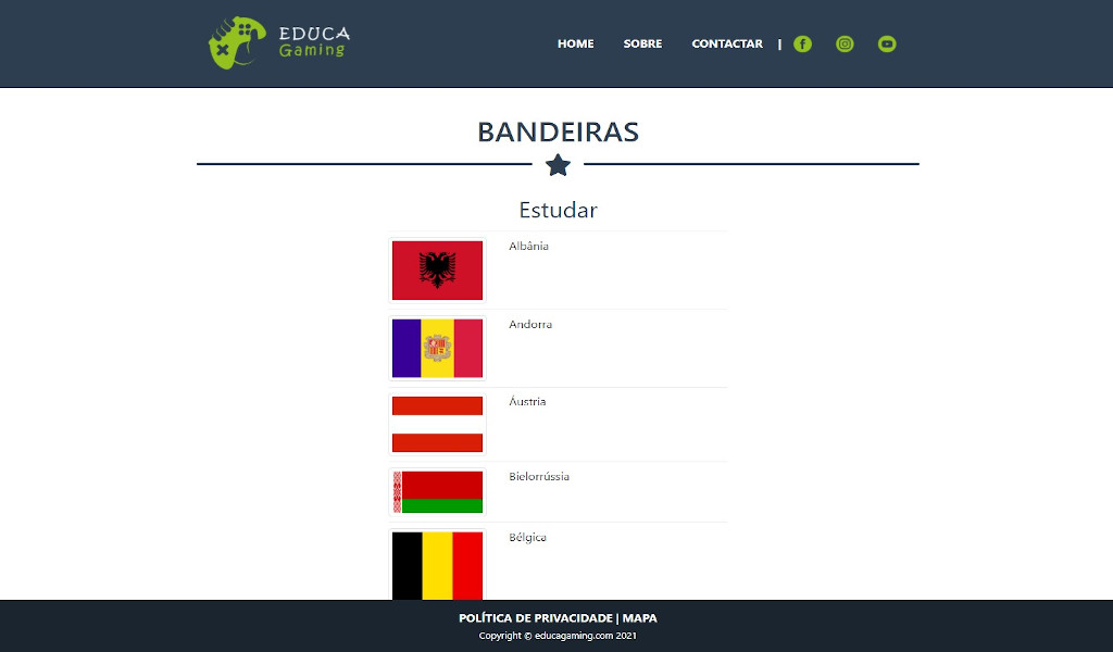 Bandeiras - Jogo Educativo Geografia