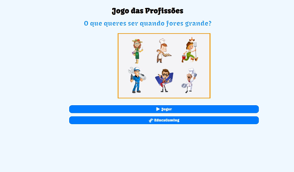 Jogo das Profissões - Jogo Educativo