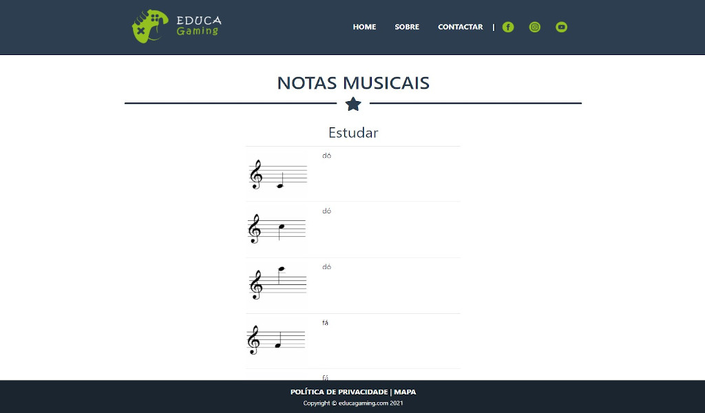 Jogo Educativo Grátis com Notas Musicais