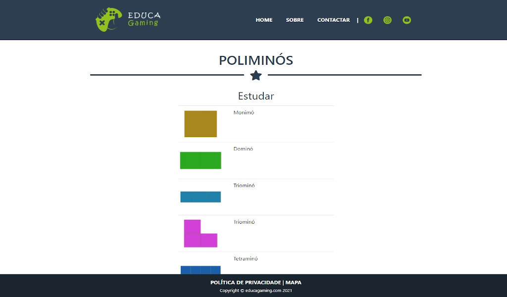 Poliminós - Jogo Educativo