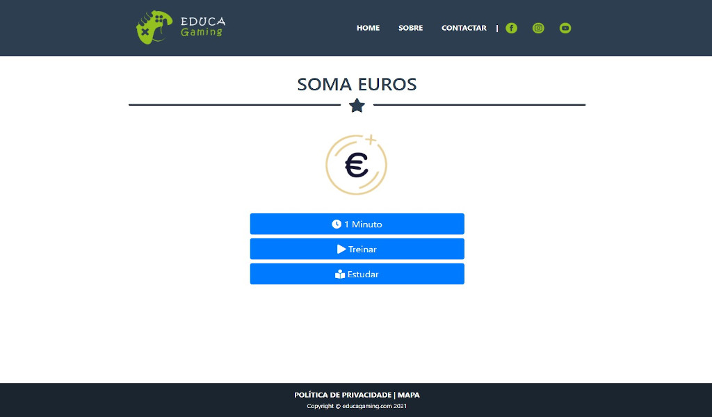 Soma Euros - Jogo Educativo com Euros